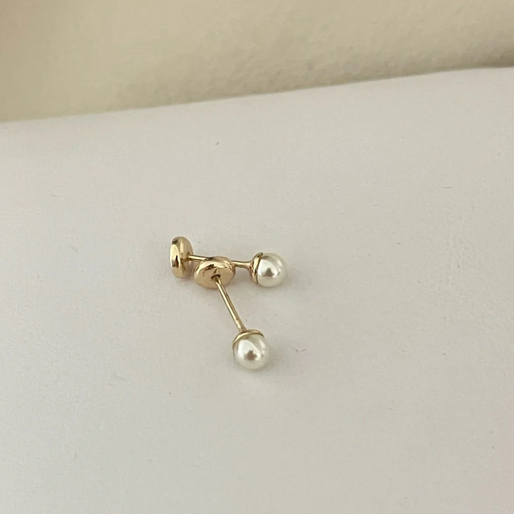 18k Gold Filled Baby Pearl Stud Earrings